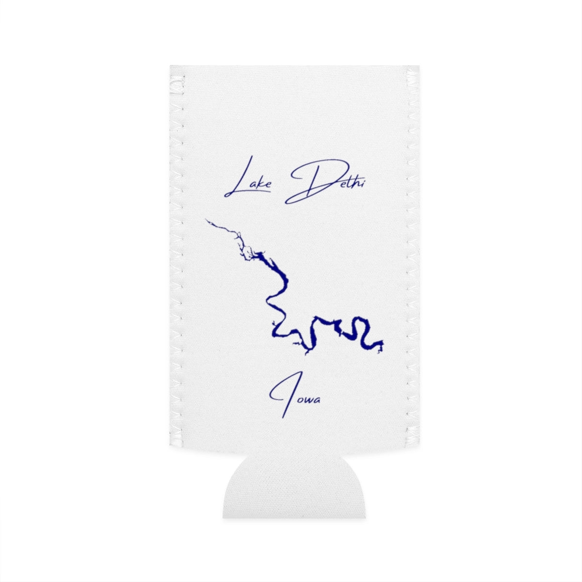 Iowa  Lake  Delhi  Slim  Can  Koozie  front  position  view  from  flat-front  white.webp