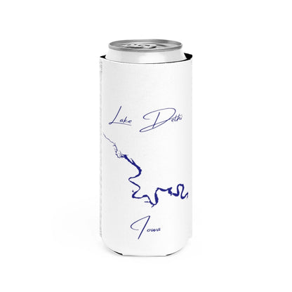 Iowa  Lake  Delhi  Slim  Can  Koozie  front  position  view  from  front  white.webp