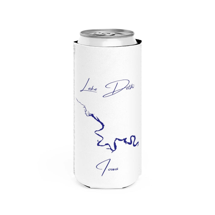 Iowa  Lake  Delhi  Slim  Can  Koozie  front  position  view  from  front  white.webp