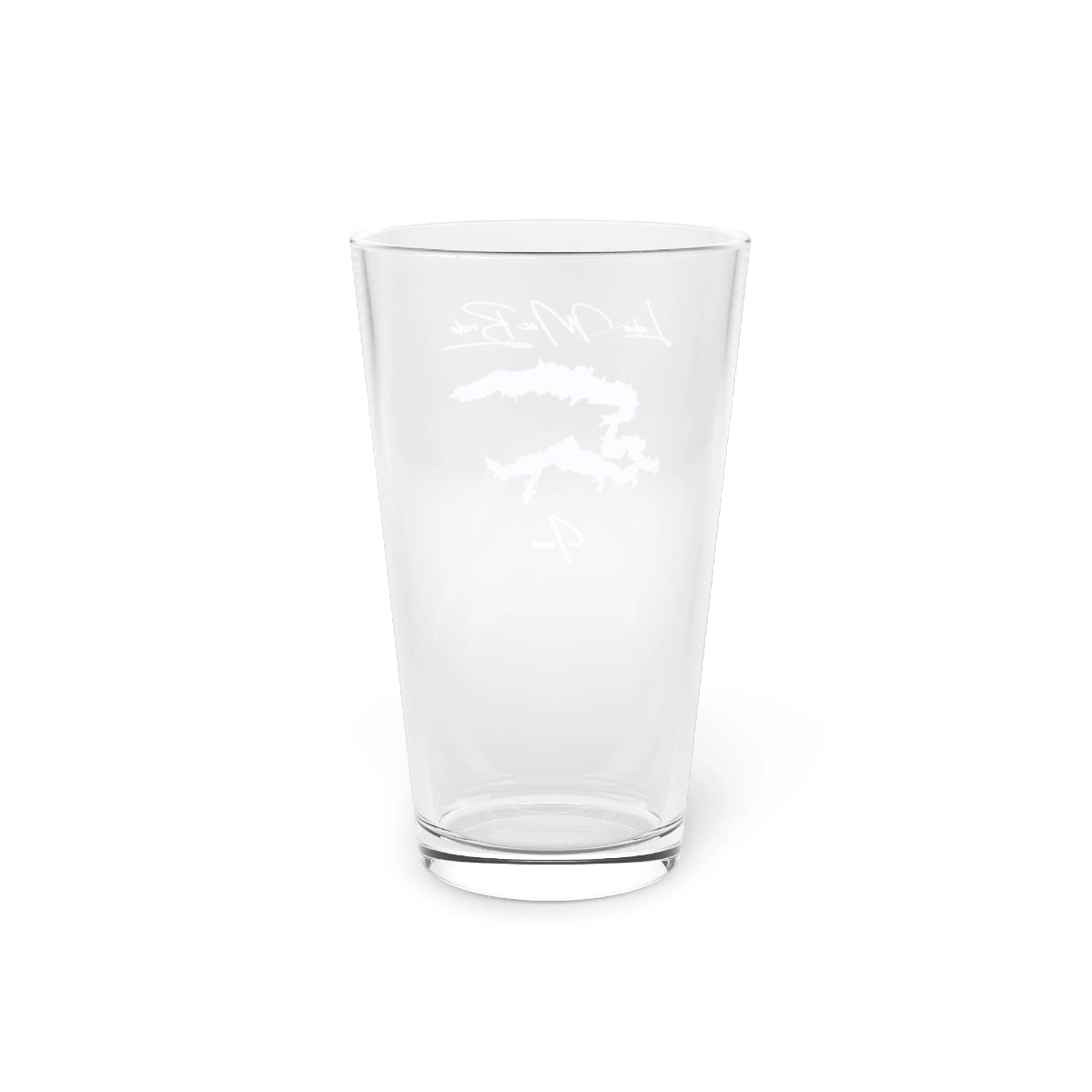 Iowa  Lake  MacBride  16oz  Pint  Glass  front  position  view  from  back  16oz.webp