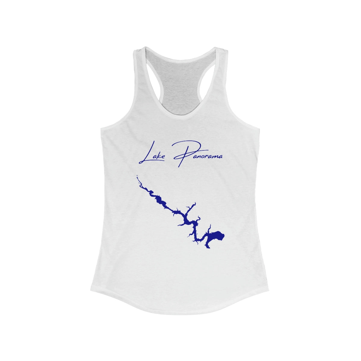 Iowa  Lake  Panorama  Racerback-Tank  front  position  view  from  front  solid  white.webp