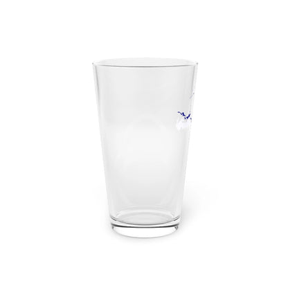 Iowa  Lake  Rathbun  16oz  Pint  Glass  front  position  view  from  left  16oz.webp