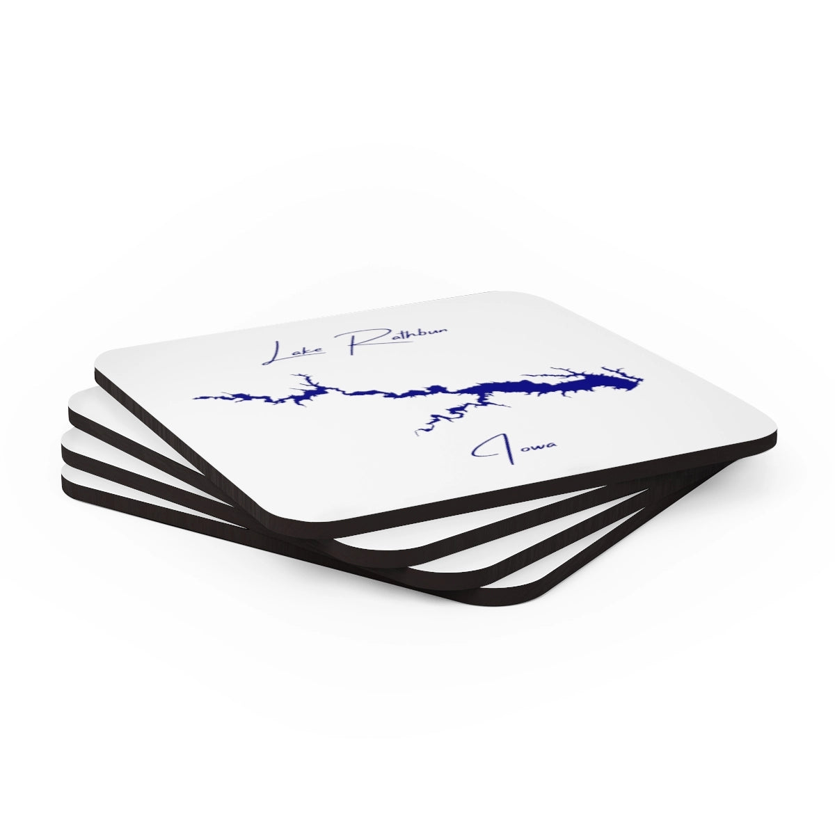 Iowa  Lake  Rathbun  Coaster  Set  front  position  view  from  stacked  3.75  x  3.75.webp