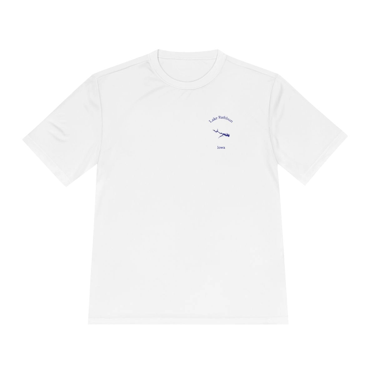 Iowa  Lake  Rathbun  Moisture  Wicking  Tee  front  position  view  from  front  white.webp