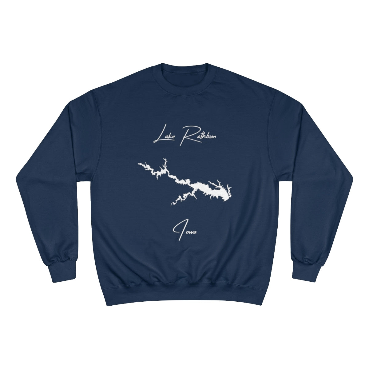 Iowa  Lake  Rathbun  Sweatshirt  front  position  view  from  front  navy.webp