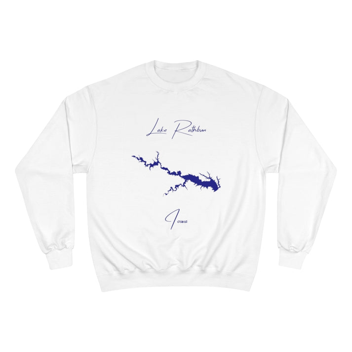 Iowa  Lake  Rathbun  Sweatshirt  front  position  view  from  front  white.webp