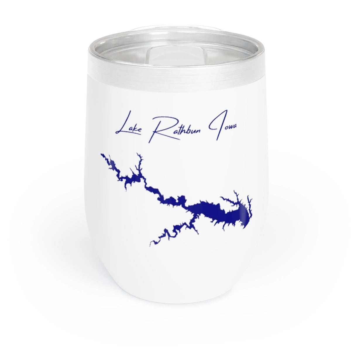 Iowa  Lake  Rathbun  Wine  Tumbler  front  position  view  from  front  white.webp