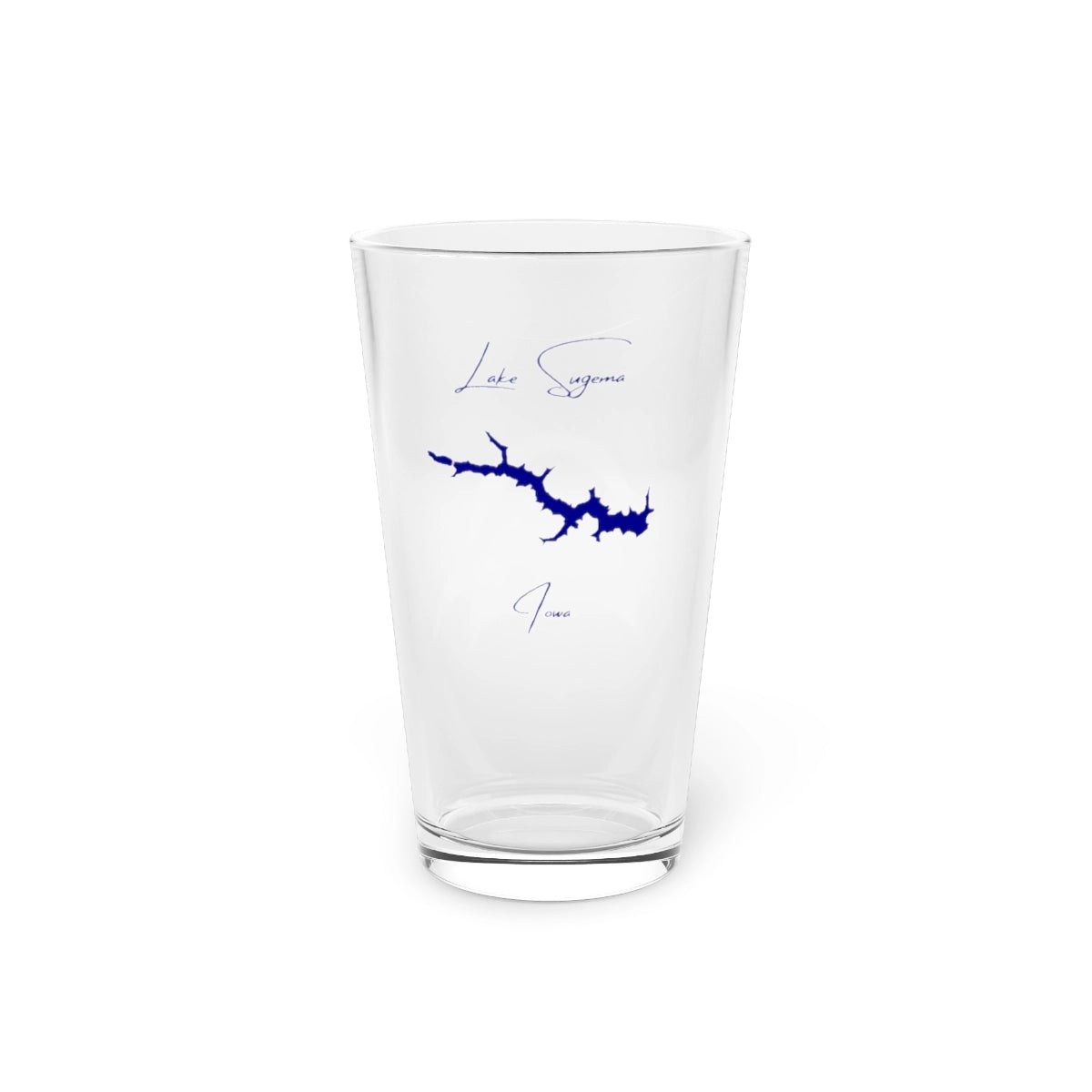 Iowa  Lake  Sugema  16oz  Pint  Glass  front  position  view  from  front  16oz.webp
