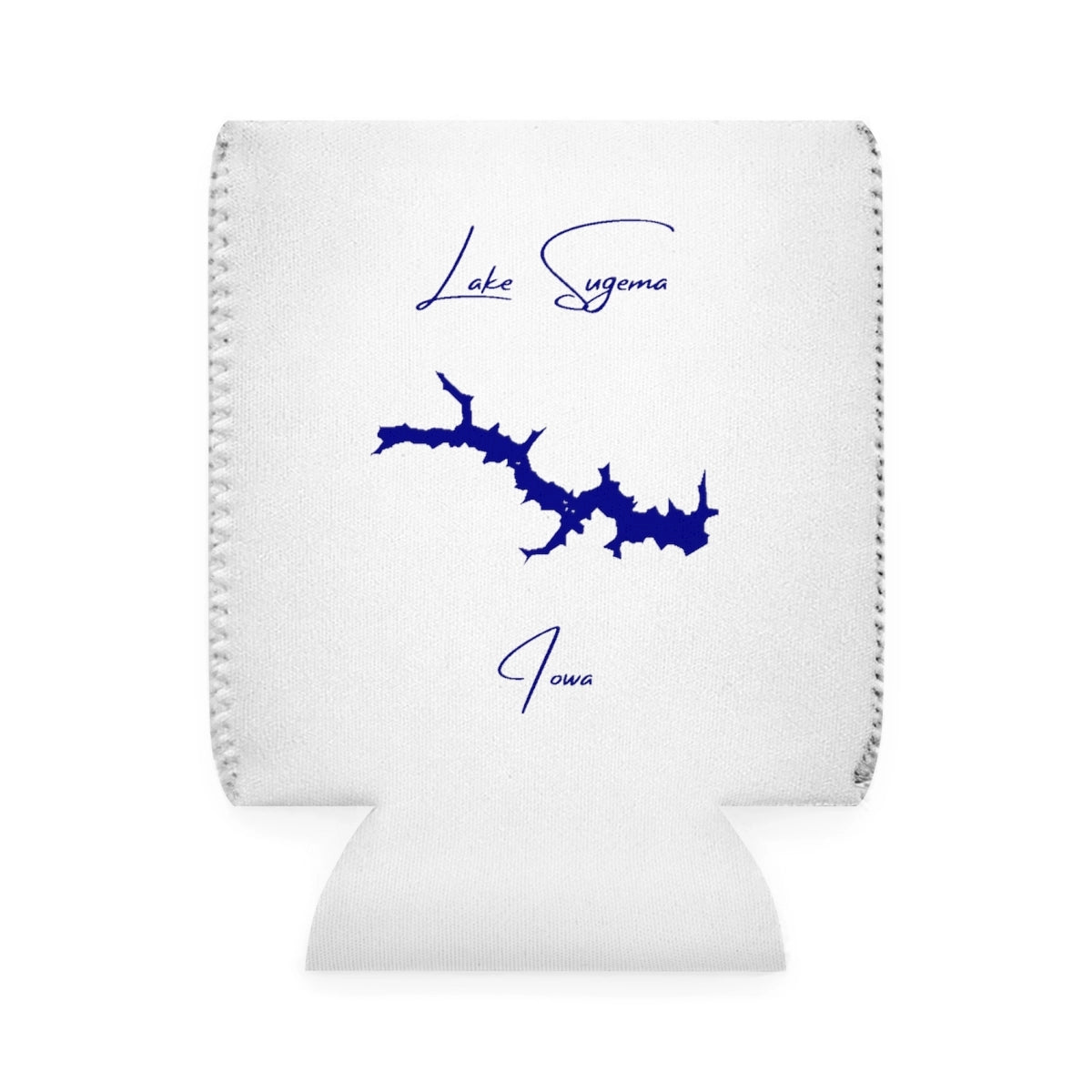 Iowa  Lake  Sugema  Can  Koozie  front  position  view  from  front-1  white.webp