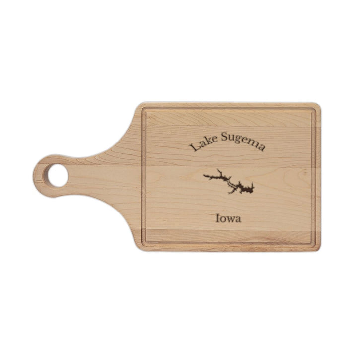 Iowa  Lake  Sugema  Engraved  Cutting  Board  front  position  view  from  front  maple.webp