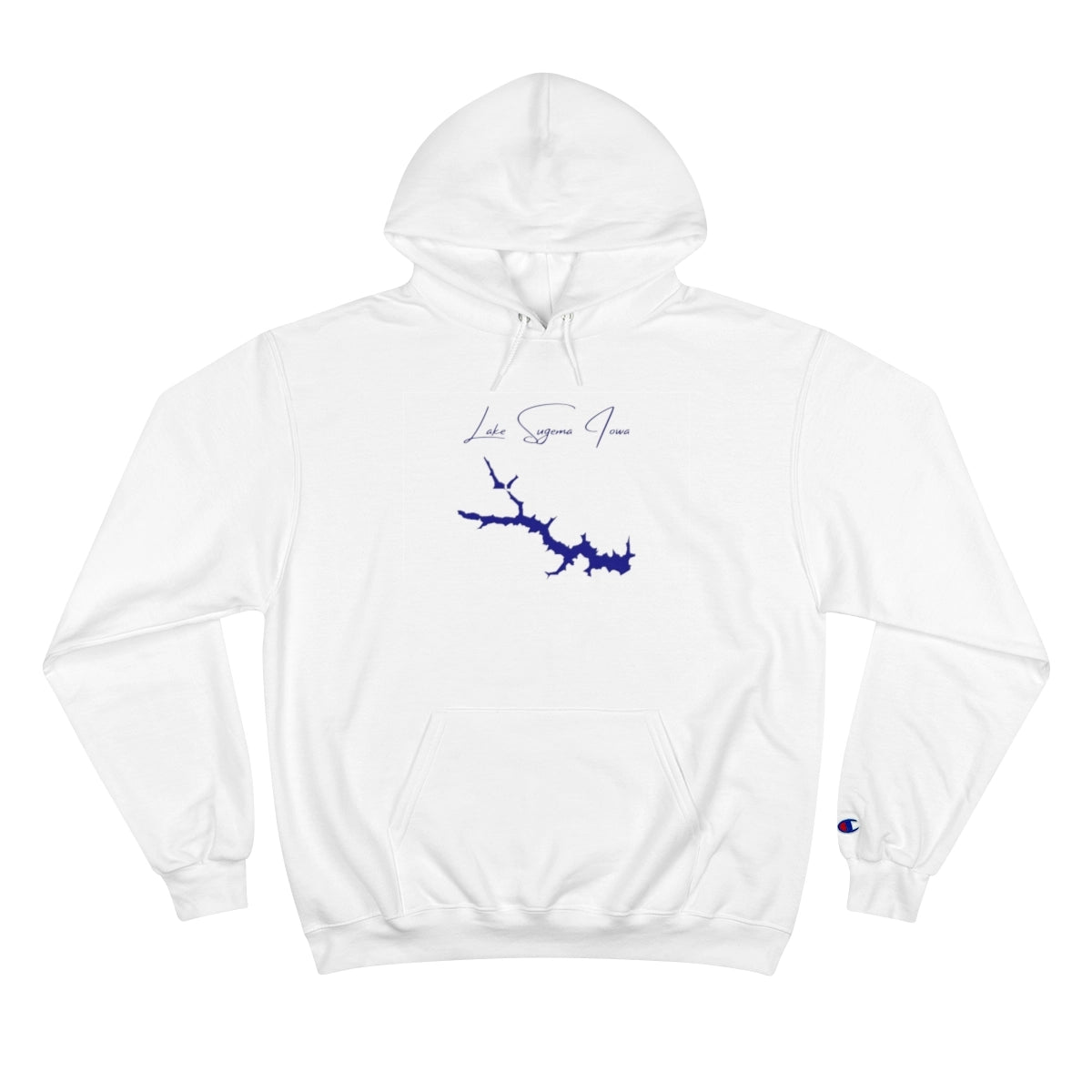 Iowa  Lake  Sugema  Hoodie  front  position  view  from  front  white.webp