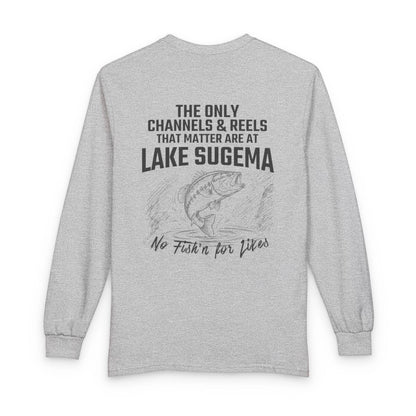 Iowa  Lake  Sugema  Long  Sleeve  Fishing  T-shirt  back  position  view  from  back  sport  grey.webp