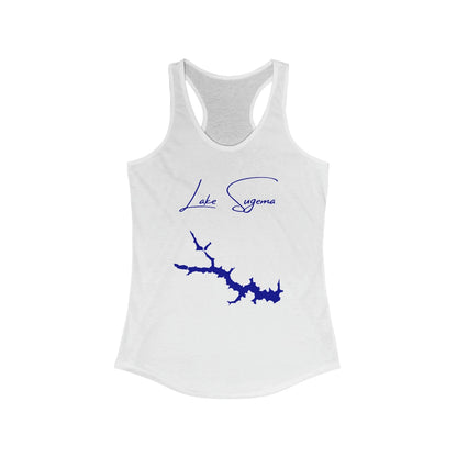 Iowa  Lake  Sugema  Racerback-Tank  front  position  view  from  front  solid  white.webp