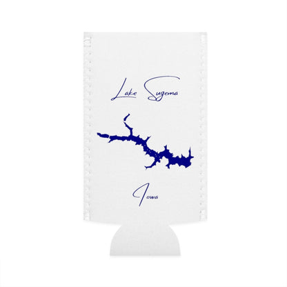 Iowa  Lake  Sugema  Slim  Can  Koozie  front  position  view  from  flat-front  white.webp