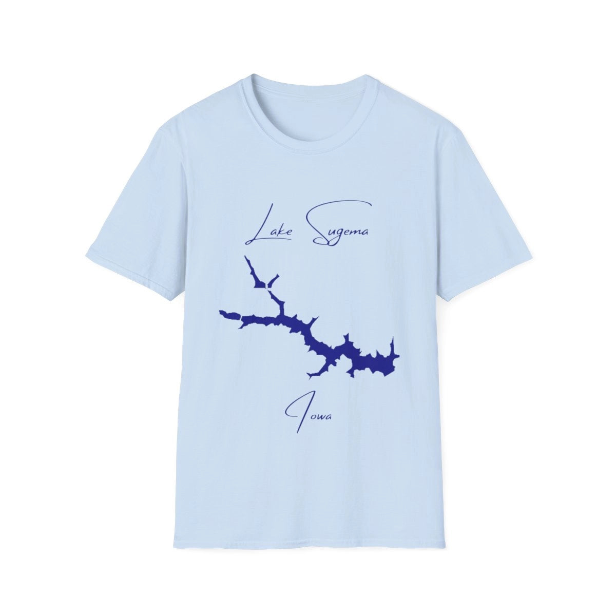 Iowa  Lake  Sugema  T-shirt  front  position  view  from  front  light  blue.webp