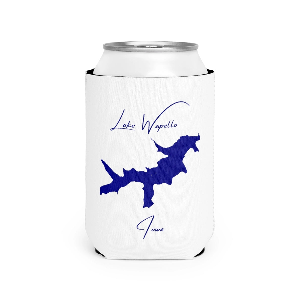 Iowa  Lake  Wapello  Can  Koozie  front  position  view  from  front-2  white.webp