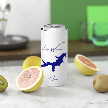 Iowa  Lake  Wapello  Slim  Can  Koozie  front  position  view  from  context-2  white.webp