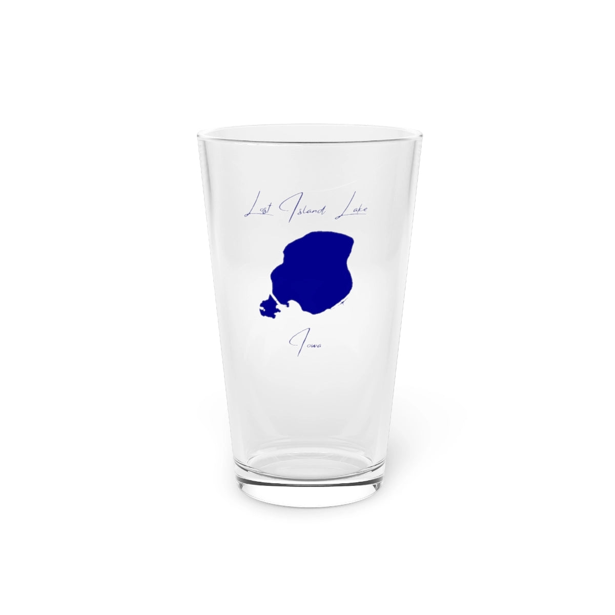 Iowa  Lost  Island  Lake  16oz  Pint  Glass  front  position  view  from  front  16oz.webp