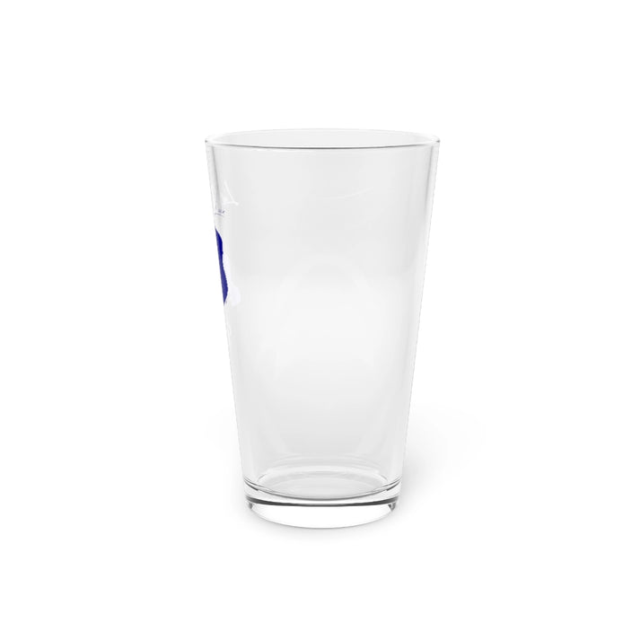 Iowa  Lost  Island  Lake  16oz  Pint  Glass  front  position  view  from  right  16oz.webp