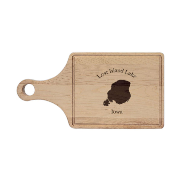 Iowa  Lost  Island  Lake  Engraved  Cutting  Board  front  position  view  from  front  maple.webp