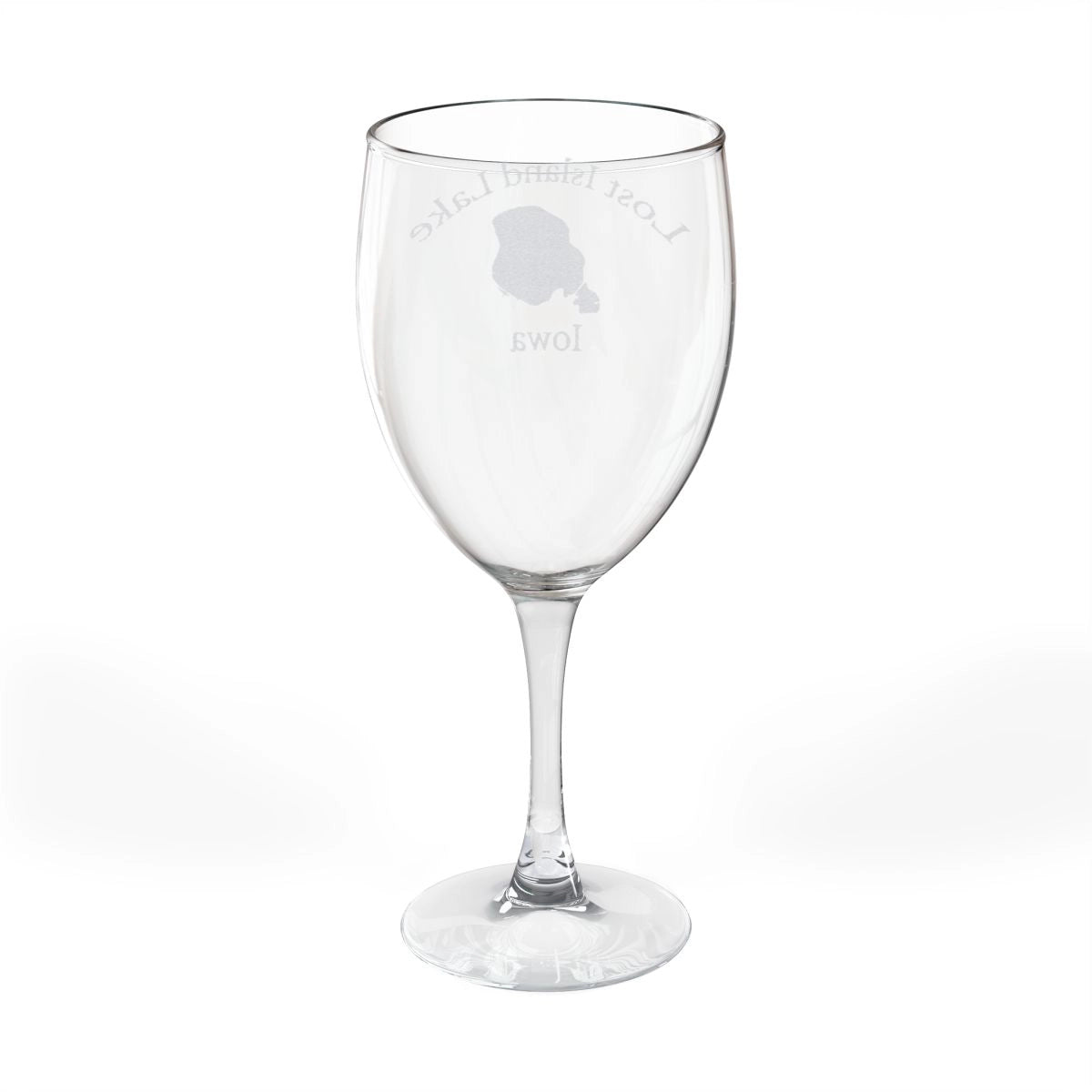 Iowa  Lost  Island  Lake  Engraved  Wine  Glass  other  position  view  from  back  10.5oz.webp