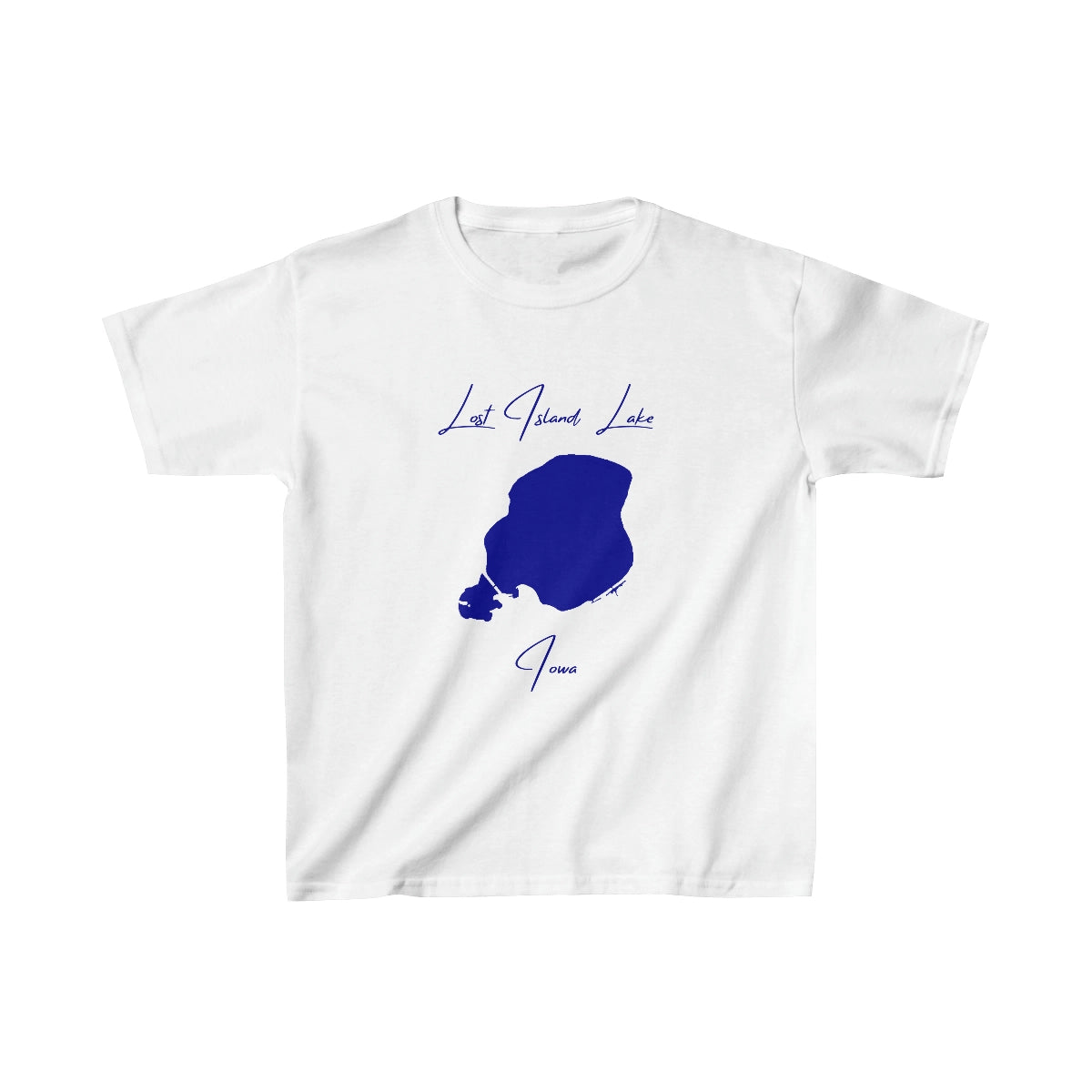 Iowa  Lost  Island  Lake  Youth  T-shirt  front  position  view  from  front  white.webp