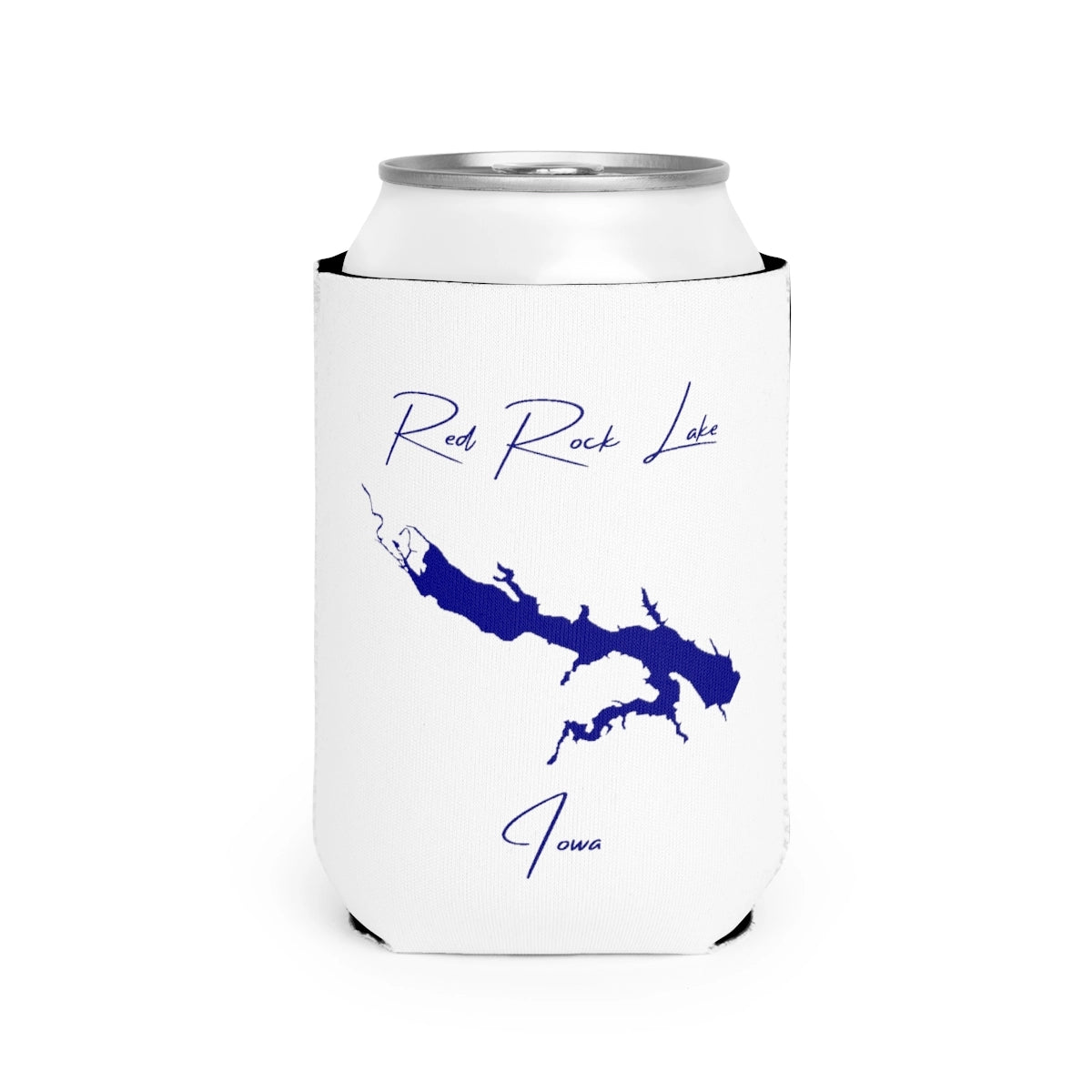 Iowa  Red  Rock  Lake  Can  Koozie  front  position  view  from  front-2  white.webp