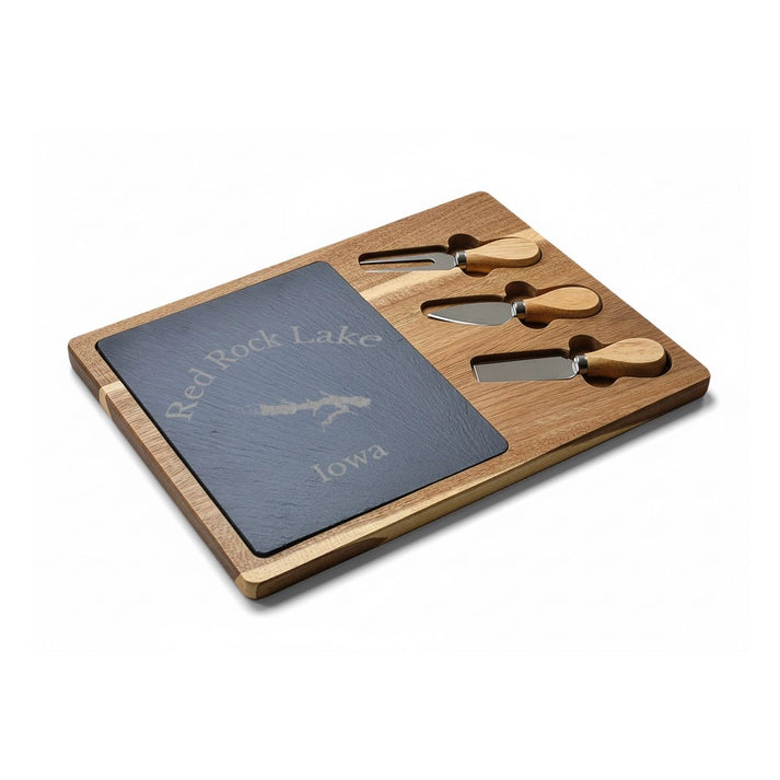 Iowa  Red  Rock  Lake  Engraved  Charcuterie  Board  other  position  view  from  side  13  3  4  x  9  3  4.webp