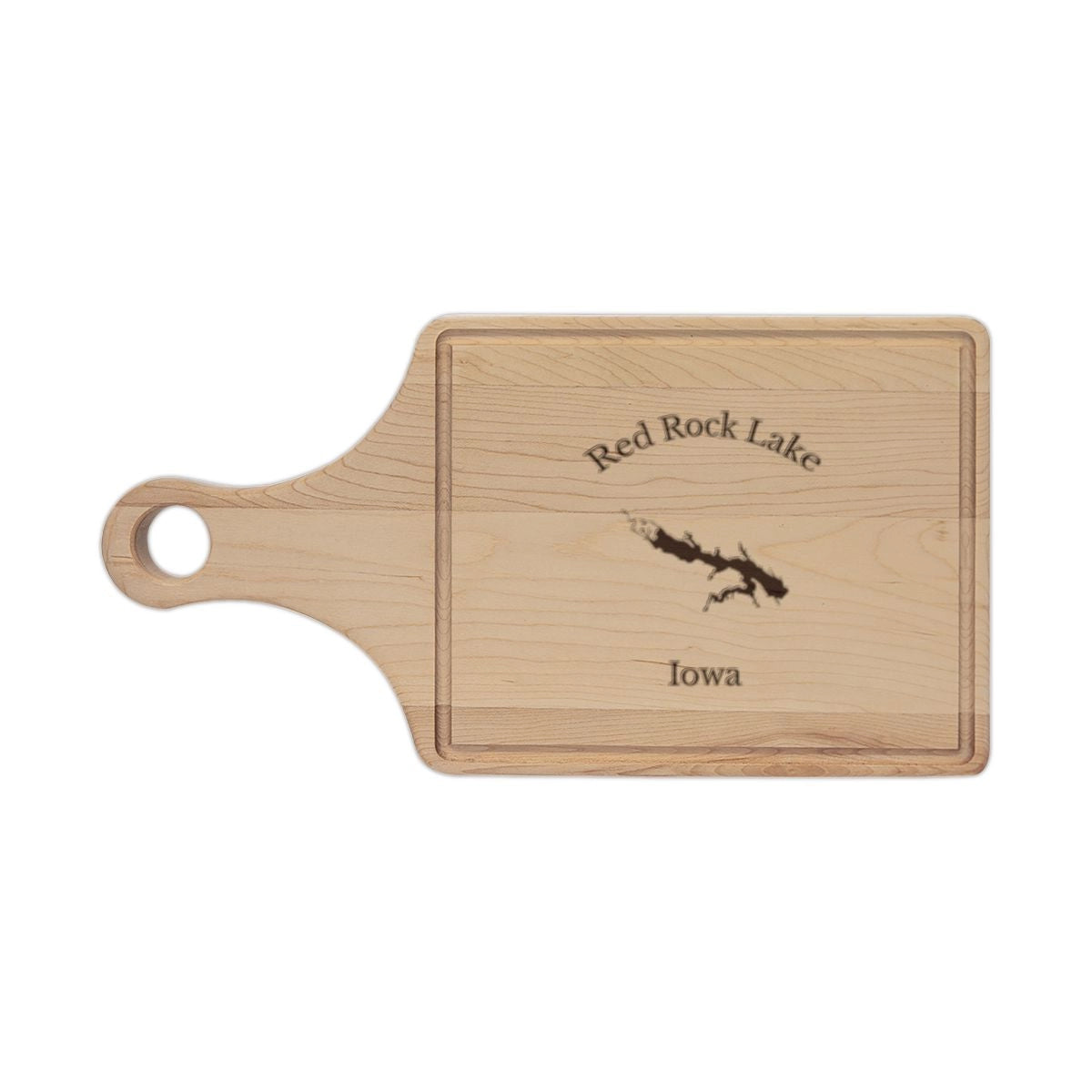 Iowa  Red  Rock  Lake  Engraved  Cutting  Board  front  position  view  from  front  maple.webp