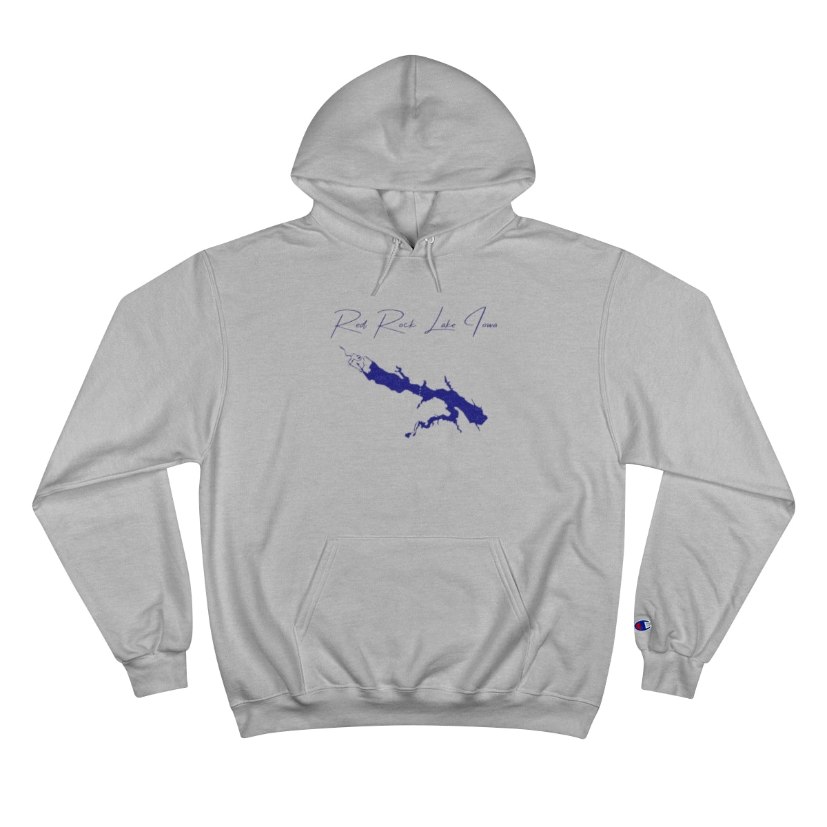 Iowa  Red  Rock  Lake  Hoodie  front  position  view  from  front  light  steel.webp