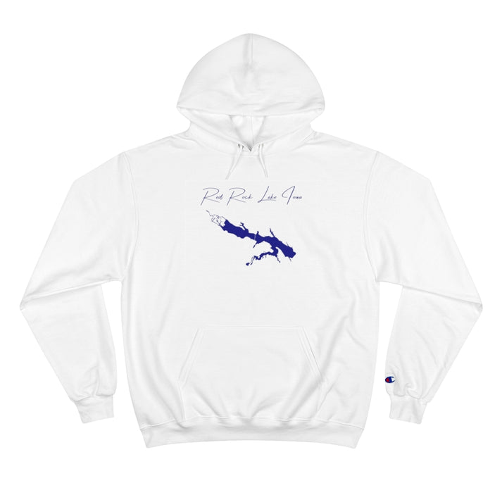 Iowa  Red  Rock  Lake  Hoodie  front  position  view  from  front  white.webp