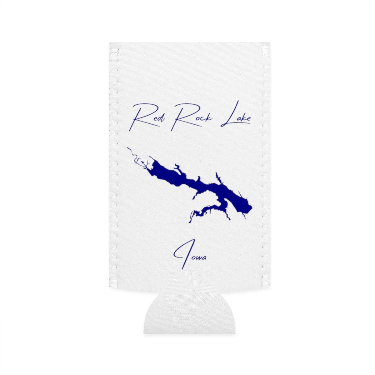 Iowa  Red  Rock  Lake  Slim  Can  Koozie  front  position  view  from  flat-front  white.webp