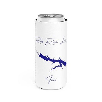 Iowa  Red  Rock  Lake  Slim  Can  Koozie  front  position  view  from  front  white.webp