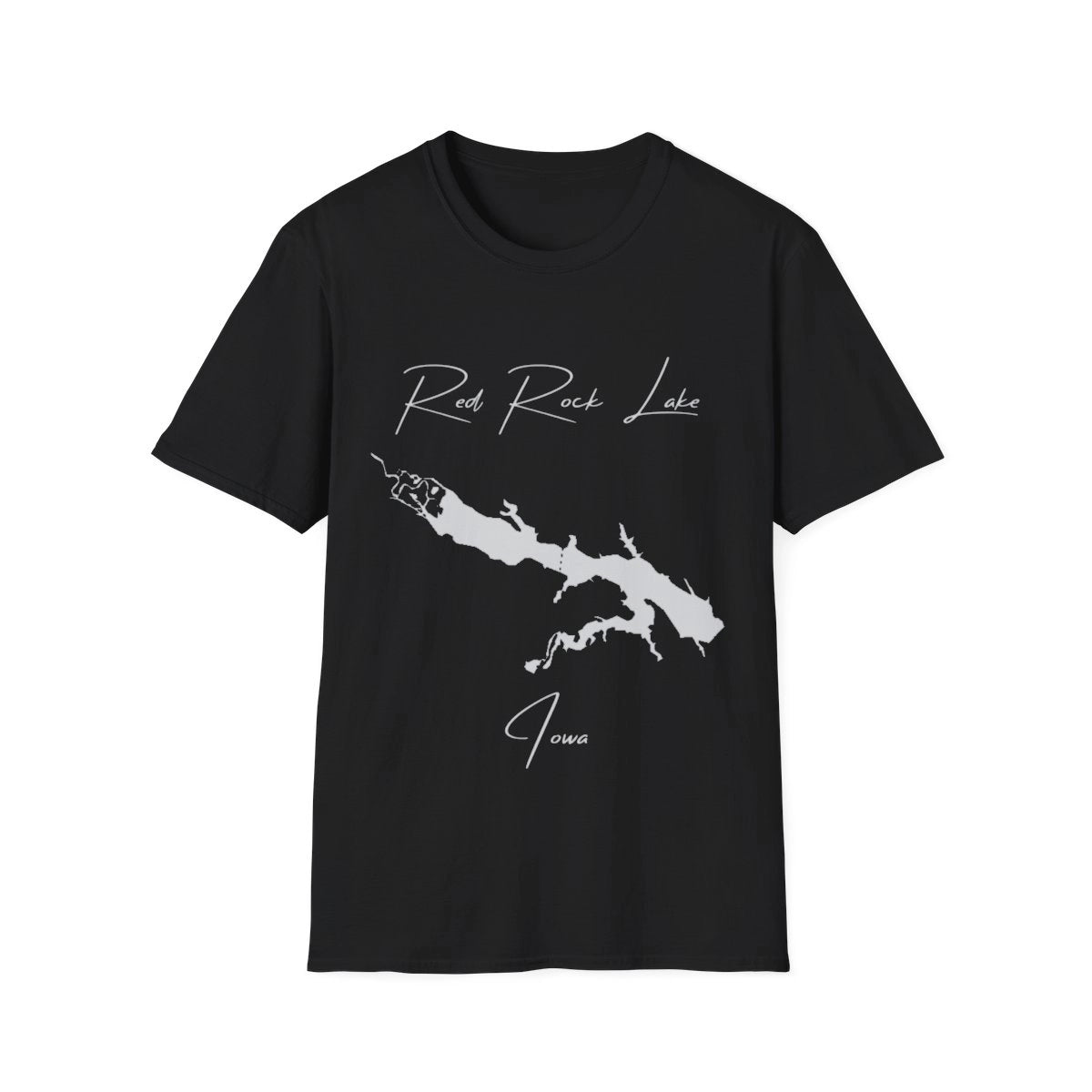 Iowa  Red  Rock  Lake  T-shirt  front  position  view  from  front  black.webp