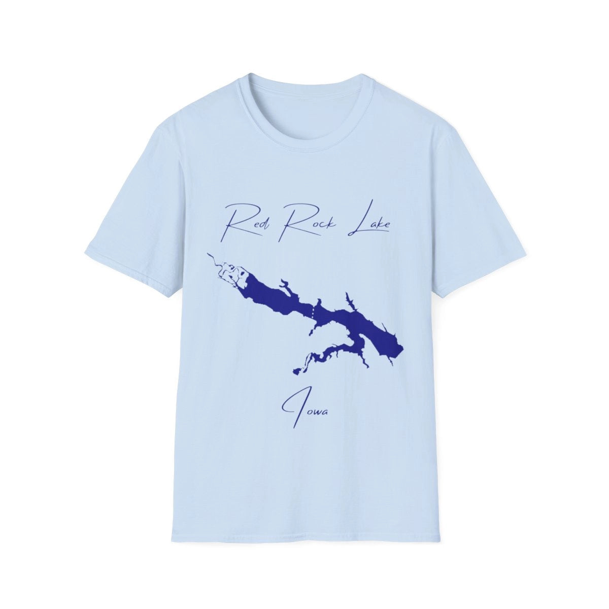 Iowa  Red  Rock  Lake  T-shirt  front  position  view  from  front  light  blue.webp