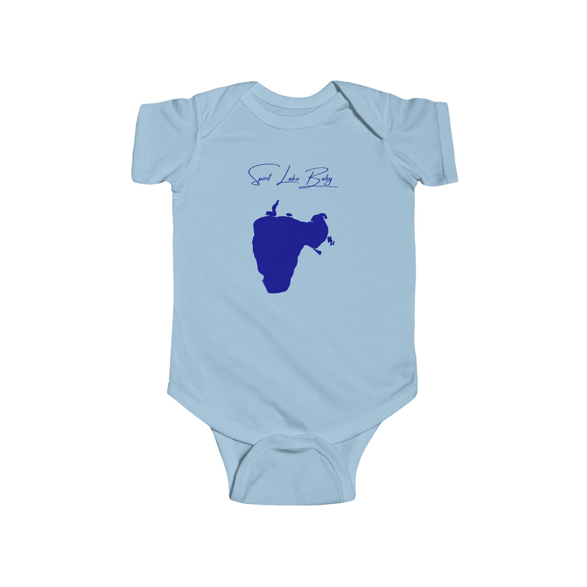 Iowa  Spirit  Lake  Onesie  front  position  view  from  front  light  blue.webp