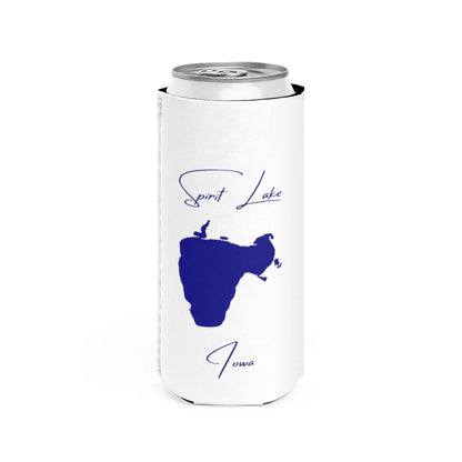 Iowa  Spirit  Lake  Slim  Can  Koozie  front  position  view  from  front  white.webp