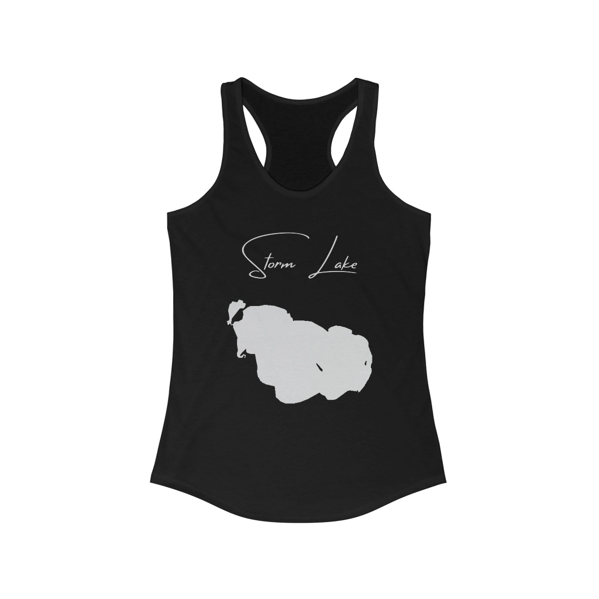 Iowa  Storm  Lake  Racerback-Tank  front  position  view  from  front  solid  black.webp