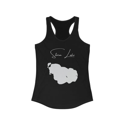 Iowa  Storm  Lake  Racerback-Tank  front  position  view  from  front  solid  black.webp