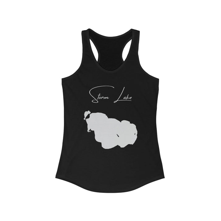 Iowa  Storm  Lake  Racerback-Tank  front  position  view  from  front  solid  black.webp