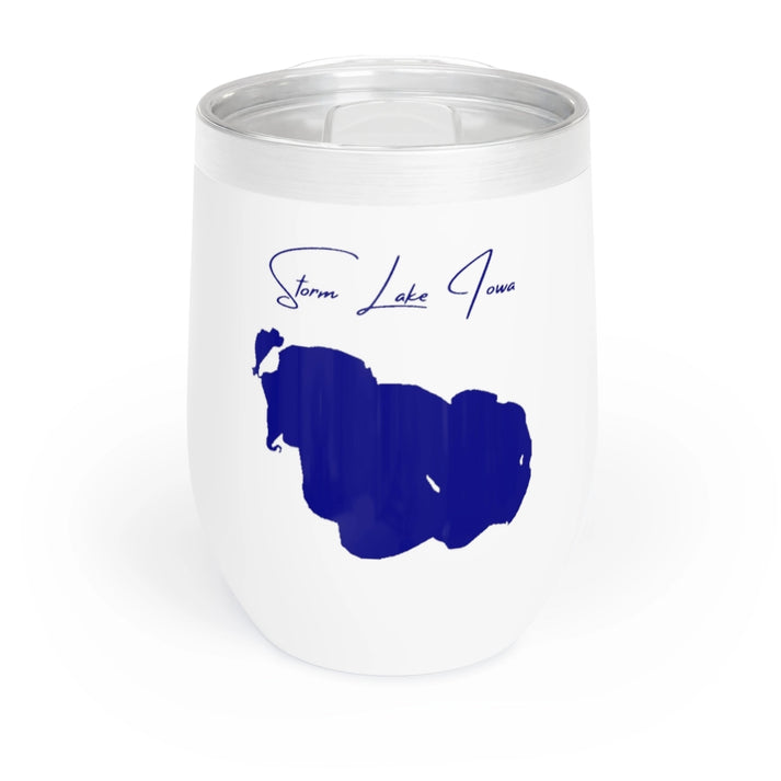 Iowa  Storm  Lake  Wine  Tumbler  front  position  view  from  front  white.webp