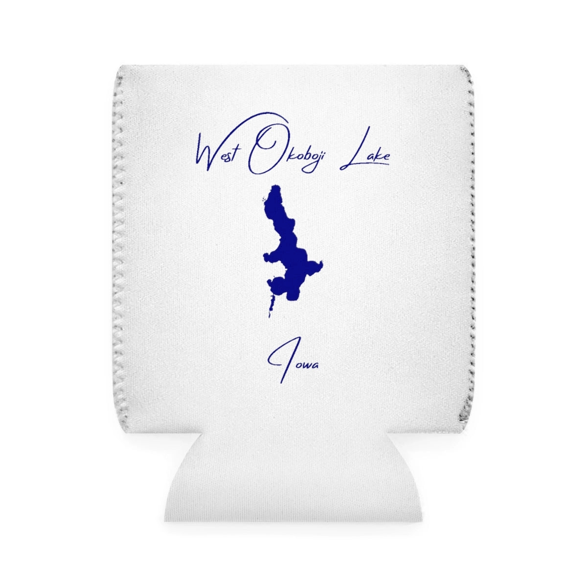 Iowa  West  Okoboji  Lake  Can  Koozie  front  position  view  from  front-1  white.webp