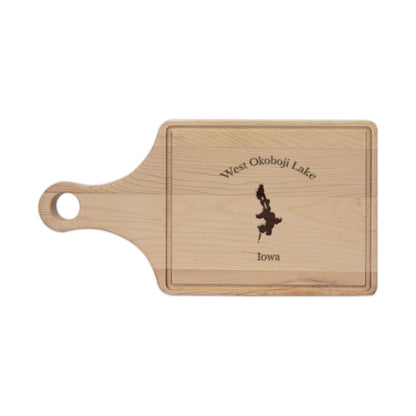 Iowa  West  Okoboji  Lake  Engraved  Cutting  Board  front  position  view  from  front  maple.webp