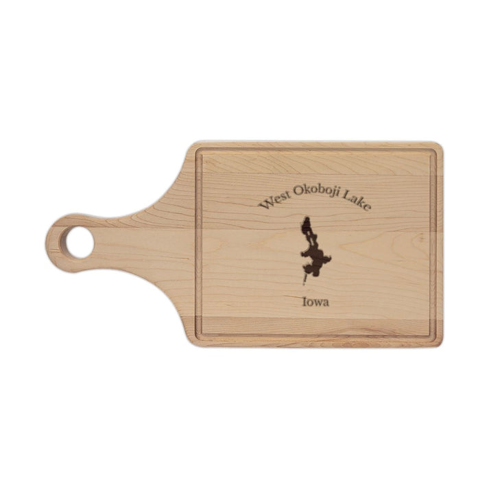 Iowa  West  Okoboji  Lake  Engraved  Cutting  Board  front  position  view  from  front  maple.webp