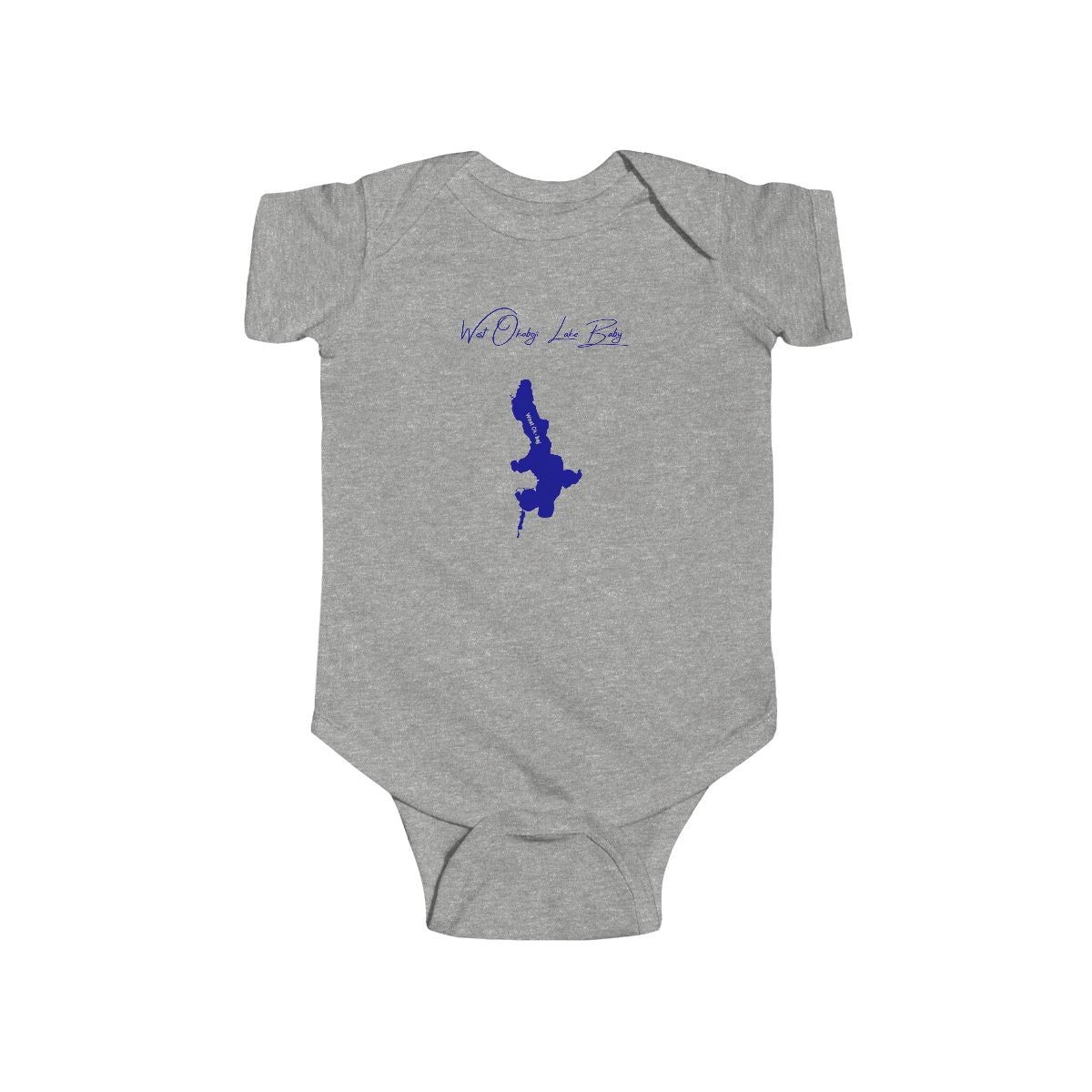 Iowa  West  Okoboji  Lake  Onesie  front  position  view  from  front  heather.webp