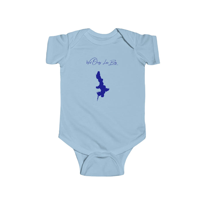 Iowa  West  Okoboji  Lake  Onesie  front  position  view  from  front  light  blue.webp
