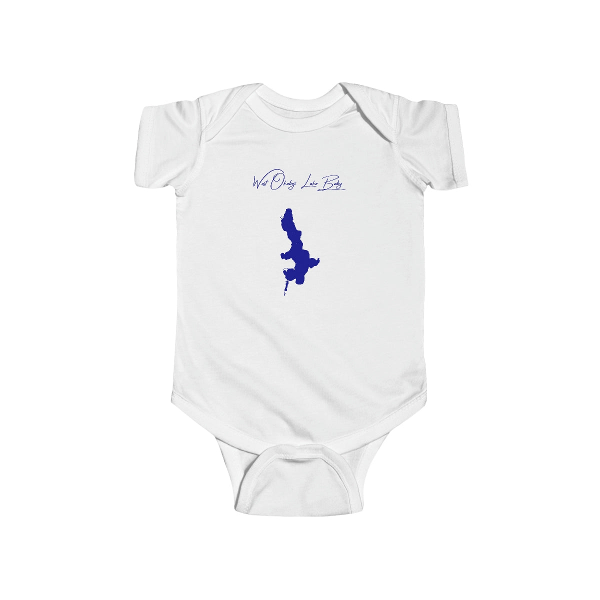 Iowa  West  Okoboji  Lake  Onesie  front  position  view  from  front  white.webp
