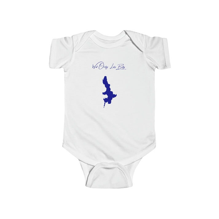 Iowa  West  Okoboji  Lake  Onesie  front  position  view  from  front  white.webp