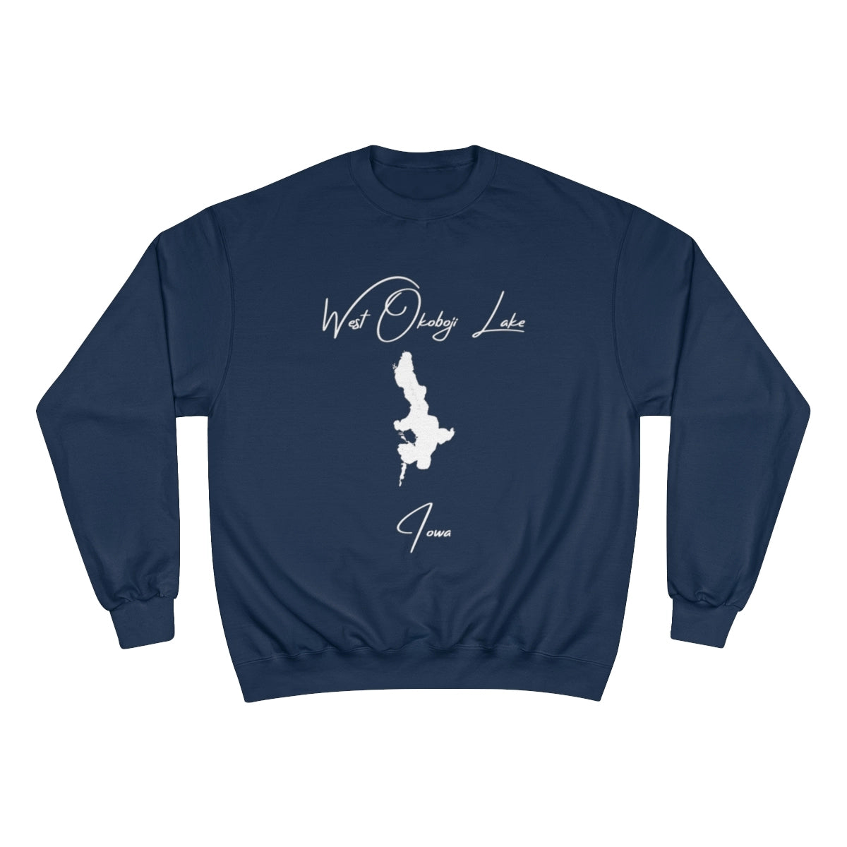 Iowa  West  Okoboji  Lake  Sweatshirt  front  position  view  from  front  navy.webp