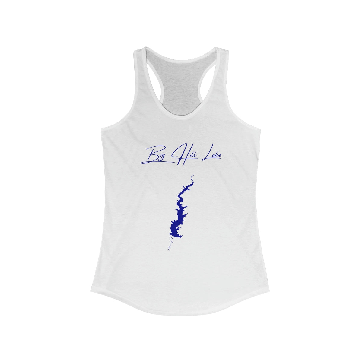 Kansas  Big  Hill  Lake  Racerback-Tank  front  position  view  from  front  solid  white.webp